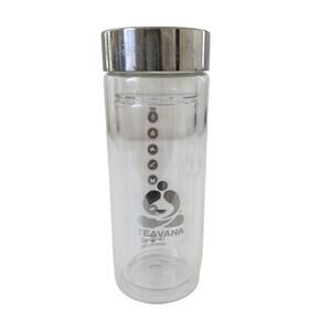 Teavana Glass Tea Tumbler Heaven of Tea Double Wall Bottle Stainless Lid